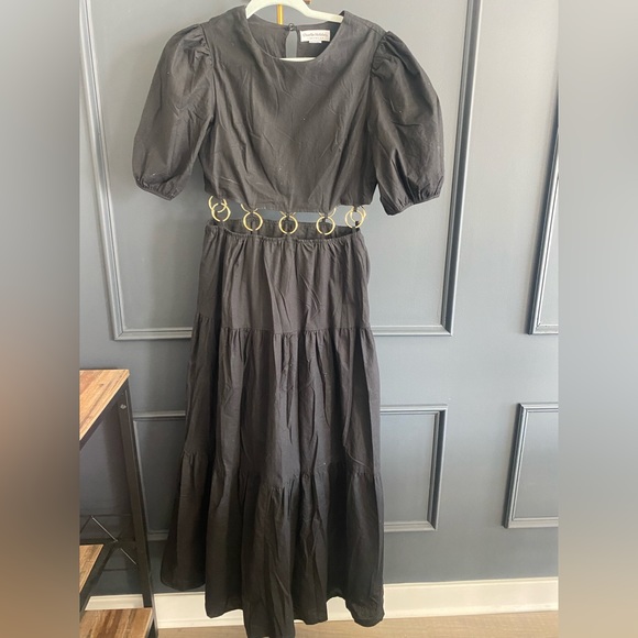 Anthropologie Charlie Holiday Black Andrea Maxi Dress Medium - Picture 5 of 12